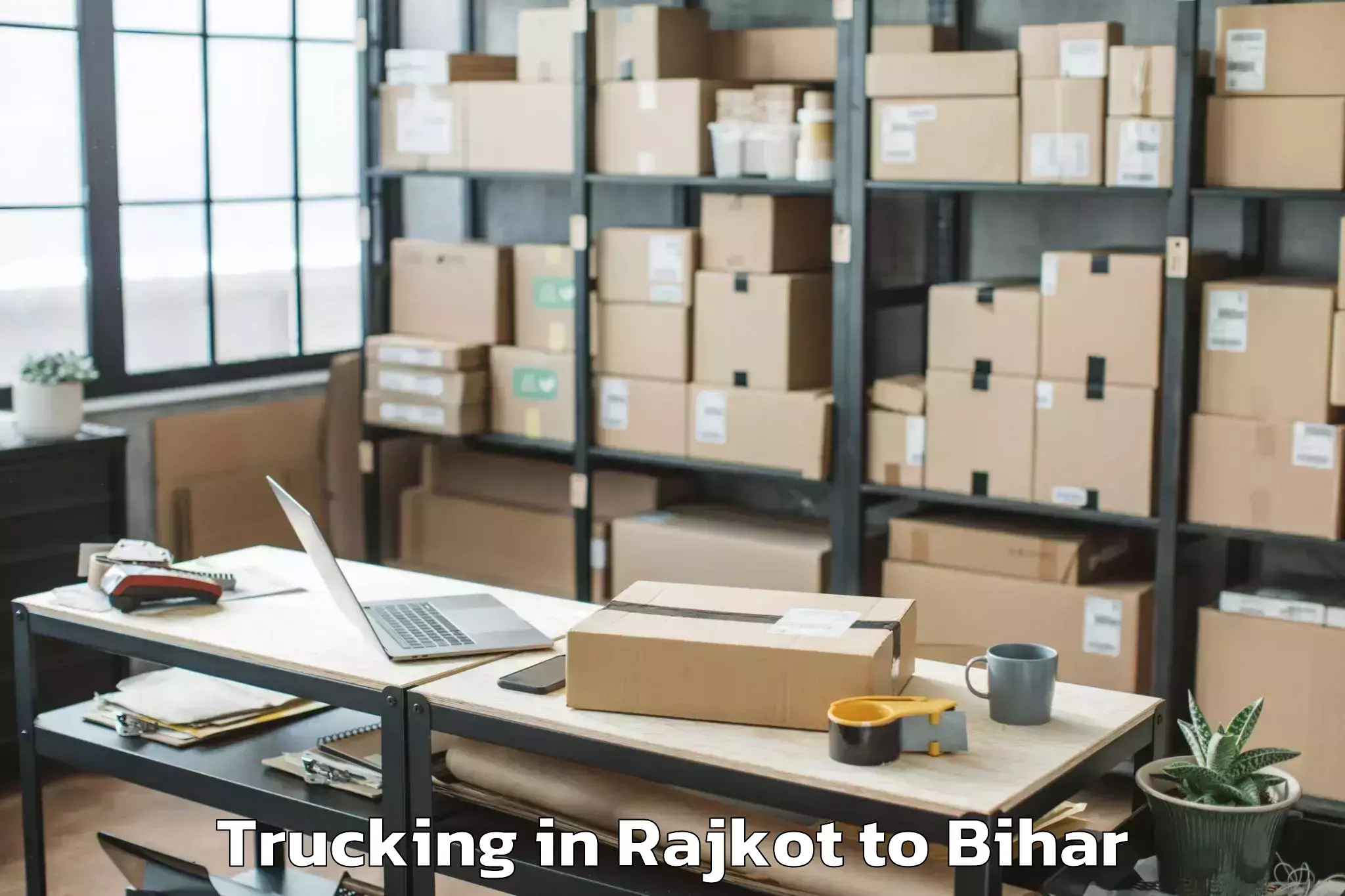 Book Rajkot to Pranpur Trucking Online